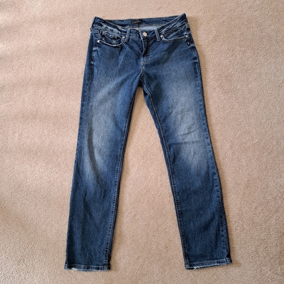 Silver Jeans Womens 30 Suki Straight Denim Blue Pants Mid Wash Jeans - Picture 1 of 13